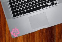 Hibiscus Flower - Design 1 - Trackpad/Keyboard - Vinyl Decal (2" w x 2" h) (Color Variations Available) (Pink)