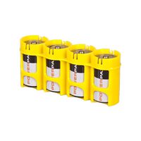 Storacell by Powerpax SlimLine C Battery Caddy, Yellow, Holds 4 Batteries