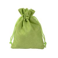 BZCTAH 20 PCS 10 x 14cm Linen Cotton Bags Jewelry Pouch Burlap Jute Bags, Reusable Cloth Souvenir Gift Bag with Drawstrings for Wedding Holiday, Treat DIY Craft Favor Bags Sack Pouch, Green#1