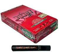 Herb Airtight Tube Pocket Protector with Juicy Jay's Raspberry 1.25 Flavored Hemp Rolling Papers 24 Count Box DC Crafts Nation- Tiki Man