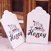 OBELLA BOUTIQUE 100 pcs Scalloped Kraft Paper Card/new style Tag/Wedding Favour Gift Tag Price Label with gift and part tags 5x3 cm