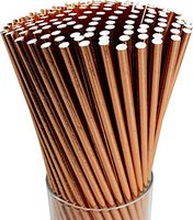 100% Compostable Drinking Biodegradable Eco-Friendly Bulk Paper Straw, Foil Bulk Paper Straws (ROSE GOLD, 400 Count)