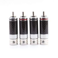 HiFi RCA Plugs Rhodium Plated Carbon Fiber Speaker Plug 9mm Cable Phono Soldering RCA Adapter 4PCS