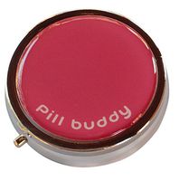 Pill Buddy Round Three Section Metal Pocket/Purse/Travel Pill Box Case (Pink)