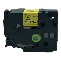 QPMY 1 Pack Compatible for Brother P-Touch Laminated Tze TZ Label Tape Cartridge 24mm x 8m (TZe-651 Black on Yellow)