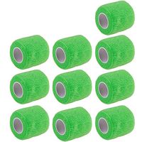 ESUPPORT 2 Inches X 5 Yards Self Adherent Cohesive Wrap Bandages Strong Elastic First Aid Tape for Wrist Ankle Green Pack of 10