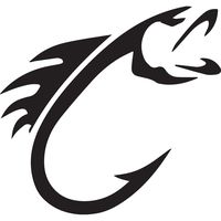 ANGDEST Fish HOOKKK (Black) (Set of 2) Premium Waterproof Vinyl Decal Stickers for Laptop Phone Accessory Helmet Car Window Bumper Mug Tuber Cup Door Wall Decoration