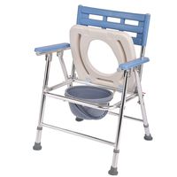 EGCLJ Multiple Function Bedside Commode Chair Toilet Potty Seat Chair Medical Toilet Seat with Bucket, Folding Non-Slip Shower Chair for Elderly, Adult (Size : 90x45x75cm)