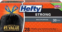 Hefty Strong Multipurpose Large Black Garbage Bags - 30 Gallon, 28 Count
