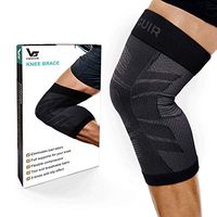 Vinsguir Knee Brace,Knee Compression Sleeve - Knee Protector for Arthritis, Patella Stabilizer, Meniscus Tear, Joint Pain Relief & Recovery, Volleyball, Running, Football (Black & Gray, S)