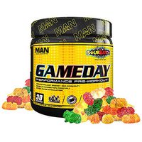 Man Sports Game Day. Sour Batch Flavored Pre Workout Energy Drink Mix with Natural Caffeine. (30 Servings)
