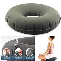 Hemorrhoid Donut Cushions Original Heavy Duty 18" Inflatable Ring Travel Cushion Hemorrhoids Treatment Tailbone Pain Child Birth Pregnancy Piles Pain Relief Tailbone Cushion Prostate (Gray)