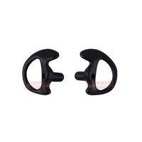 YEHTEH Earmold Replacement Flexible Silicone Earplug, Open Ear Insert for Two Way Radio Acoustic Tube Earpiece. (Black, Small,5 Pairs)