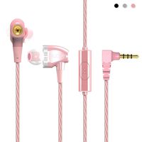 Noise Cancelling Earphones Headphones with Mic Deep Bass,HiFi Earphone Dual Dynamic Driver Headphone Super Bass Stereo Headset with Mic (HiFi Earphone, Pink)
