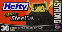 Hefty Trash Bag 39 Gal. 1.3mil Plastic Black - 30 ct.