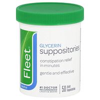 Fleet Glycerin Suppositories Adult 50 Each (Pack of 5)