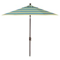 Treasure Garden 9-Foot (Model 810) Deluxe Auto-Tilt Market Umbrella with Bronze Frame and Sunbrella Fabric: Astoria Lagoon Stripe (Includes 3 Year Extended Frame Warrantee)