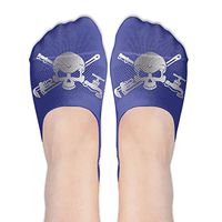 Leisue Silver Skull Bones Sayings Womens Non Slip Athletic Compression Ankle Boat Short Socks for Yoga Train Hiking Cycling Running Sports Soccer
