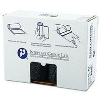 Inteplast Group S404822K 40-45 Gallon Capacity, 48" Length x 40" Width x 22 Mic Thickness, Black Color, HDPE Commercial Coreless Institutional Trash Can Liner (Case of 6 Roll, 25 Bags per Roll)
