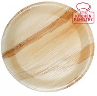 Kitchen Kemistry Palm Leaf Ecofriendly Disposable Party Premium Plam Leaf Ecofriendly Disposable Party Premium Deep Round Plate 8" - Pack of 25 Pcs