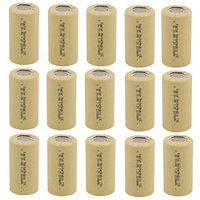Kastar 15 Packs Sub C 2200mAh NiCd Flat Top Rechargeable Battery (No Tabs)