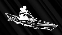 CRDesign Kayak Kayaking Kayaker Auto, Truck, Car, Laptop, Computer, Window Vinyl Sticker Decal ... (White)