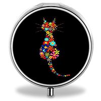 Pill Box, Cat Portable 3 Slots Pill Medicine Organizer Case