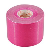 One Roll Elastic Kinesiology Sports Tape Muscle Pain Care Therapeutic Strain Injury Support (2inch*16.4Feet, Pink)