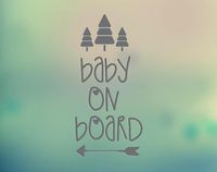 CCI Baby on Board Arrow Trees Decal Vinyl Sticker|Cars Trucks Vans Walls Laptop| Grey |6.5 x 3 in|CCI1602