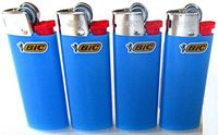 Bic Mini Sky Blue Lighters Lot of 4