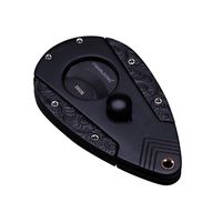 Qiyuezhuangshi01 Cigar Cutter, Cigar Cutter Alloy Cigar Cutter for Smokers, Suitable for Cigars Up to 20mm in Diameter - Gift Box Perfect Holiday Gift - Gold Titanium, Black Gold and Black Titanium,C