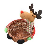 Willsa Cute Exquisite Christmas Candy Storage Basket Decoration Santa Claus Storage Basket Gift C