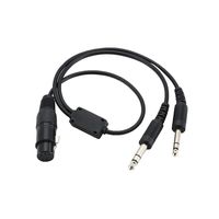 Fumei XLR5 Aviation Headset to GA Dual Plugs Headset Adapter Cable for Airbus Bose David Clark Avcomm ASA ect Headsets with XLR 5 Pin Plug
