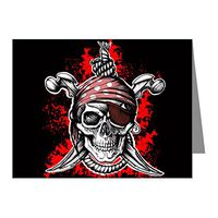 Note Card Pirate Skull Swords Eyepatch