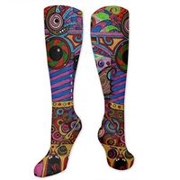 Casual Colorful Psychedelic Trippy Art Socks, Men Women Teens Girls Dress Leggings Stockings for Travel/Running/Nurse/Support