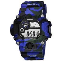 Fxbar,Mens Digital Sports Watch Military Men Sport Watch Rubber Strap Automatic Watch(Blue)