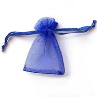 ATCG 100pcs 8x12 Inches Large Drawstring Organza Bags Decoration Festival Wedding Party Favor Gift Candy Toys Makeup Pouches (Deep Blue)