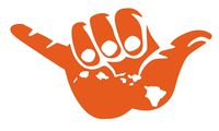 UR Impressions IOrn Shaka Hang Loose Hawaiian Islands Decal Vinyl Sticker Graphics Car Truck SUV Van Wall Window Laptop|Intense Orange|6.4 X 3.6 Inch|URI528