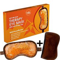 Eye Mask for Puffy Eyes | Re-Usable Hot or Cold Gel Bead Therapy Sleep Mask | Heated Eyemask for Dry Eyes | Ice Pack to Relieve Migraine, Sinus, Headache & for Comfort Sleeping