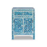 Bone Inlay Bed Side Modern Antique Handmade