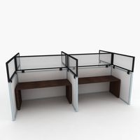 24" Polycarbonate Cubicle Mounted Privacy Panel with Small Brackets