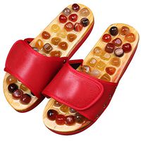 Acupressure Foot Massage Slippers Agate Stone Acupoint Massage Shoes Reflexology Sandals for Couple Men Women HMYH,Red,3940