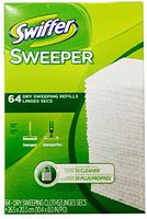 Swiffer Sweeper Dry Sweeping Cloths, Mop and Broom Floor Cleaner Refills Unscented, 64 Count, 2 Pack, 128 Total Count