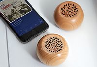 woodulisten Wooden Wireless Mini Bluetooth Speakers - Beautiful Natural Sound - Use 1 Pair 2 True Wireless Stereo (TWS) Technology, (Set of 2 pairable Speakers: 1 Tree & 1 Branch Design)