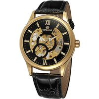 FORSINING Hollow Design Leather Skeleton Watch Men Business Automatic Mechanical Wrist Luxury Watches