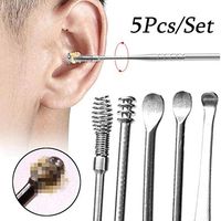 Asatr 5Pcs Professional Ear Tool Sets Curette Ear Pick Wax Remover Ear Cleaning Earwax Removal