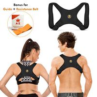 Posture Corrector for Women Men | FDA Approved | Adjustable Upper Back Brace for Clavicle Support & Slouching | Back Straightener & Pain Relief from Neck | Resistance Belt & Guide as Bonus (24″ - 48″)