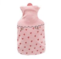 LLQ Hot Water Bottle with Cover, Winter Lovely Hand Warmer 1 Liter Hot Water Rubber Bag Portable Reusable Hot & Cold Therapies Pain Relief - Pink