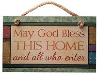 May God Bless This Home Sign Inspirational Plaque