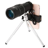 16x52 Monocular Telescope with Tripod and Phone Adapter, High Powered Fmc Bak4 Prism Waterproof Low Night Vision Monocular Scopes for Outdoor, Bird Watching, Hunting, Camping, Travel, Concerts (Black)